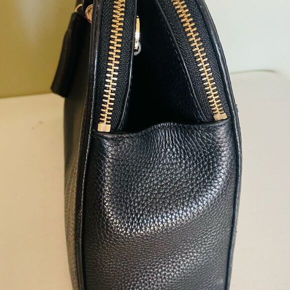 Kate Spade Black Leather Kalen Chester Street Satchel purse bag w strap EUC - Picture 5 of 9